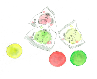 個包装の一口菓のイラスト